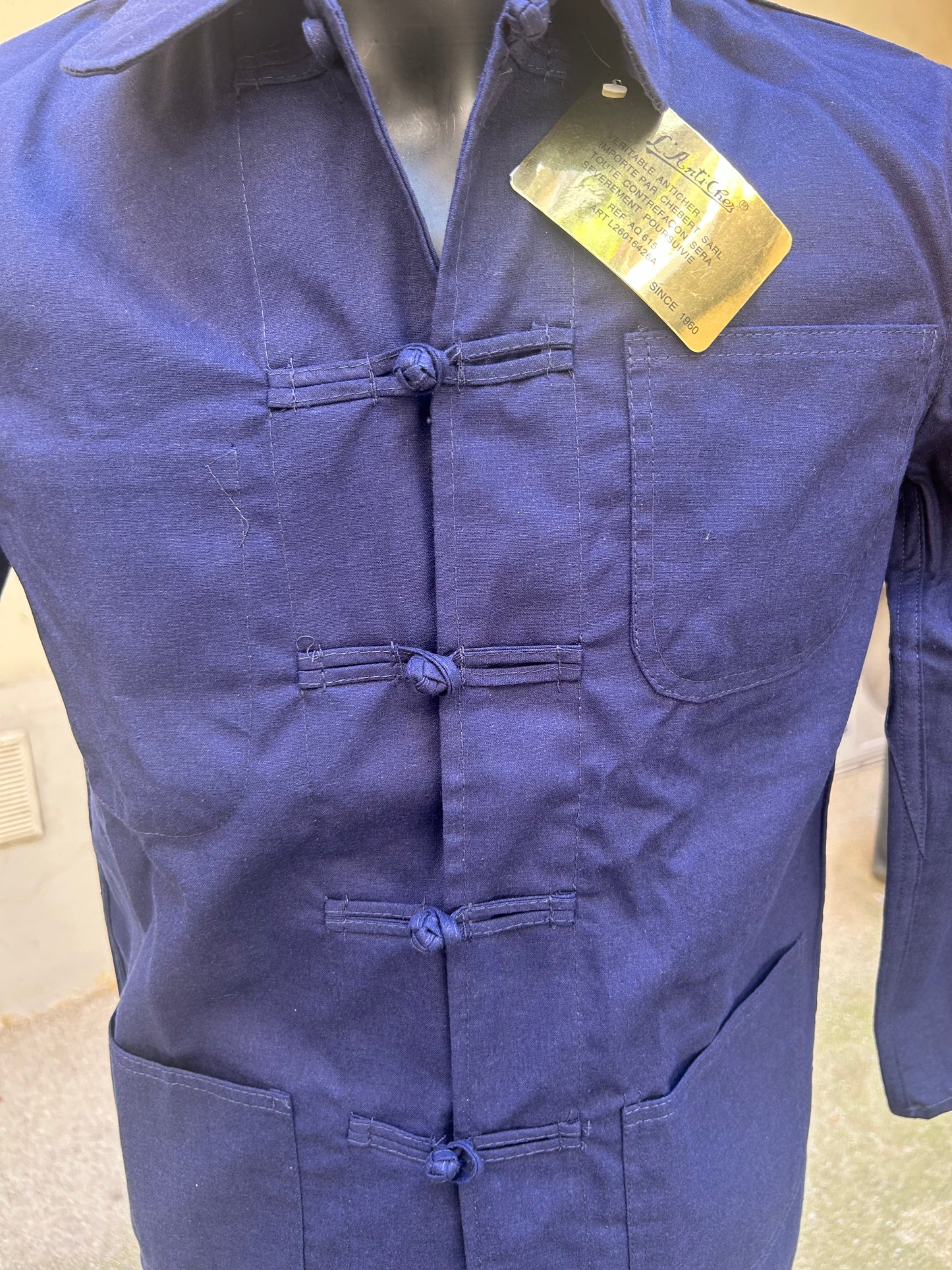 Costume Bleu de Chine Bleu – Veste Traditionnelle Unisexe | Anticher Filou Shanghai | Toutes Tailles Disponibles
