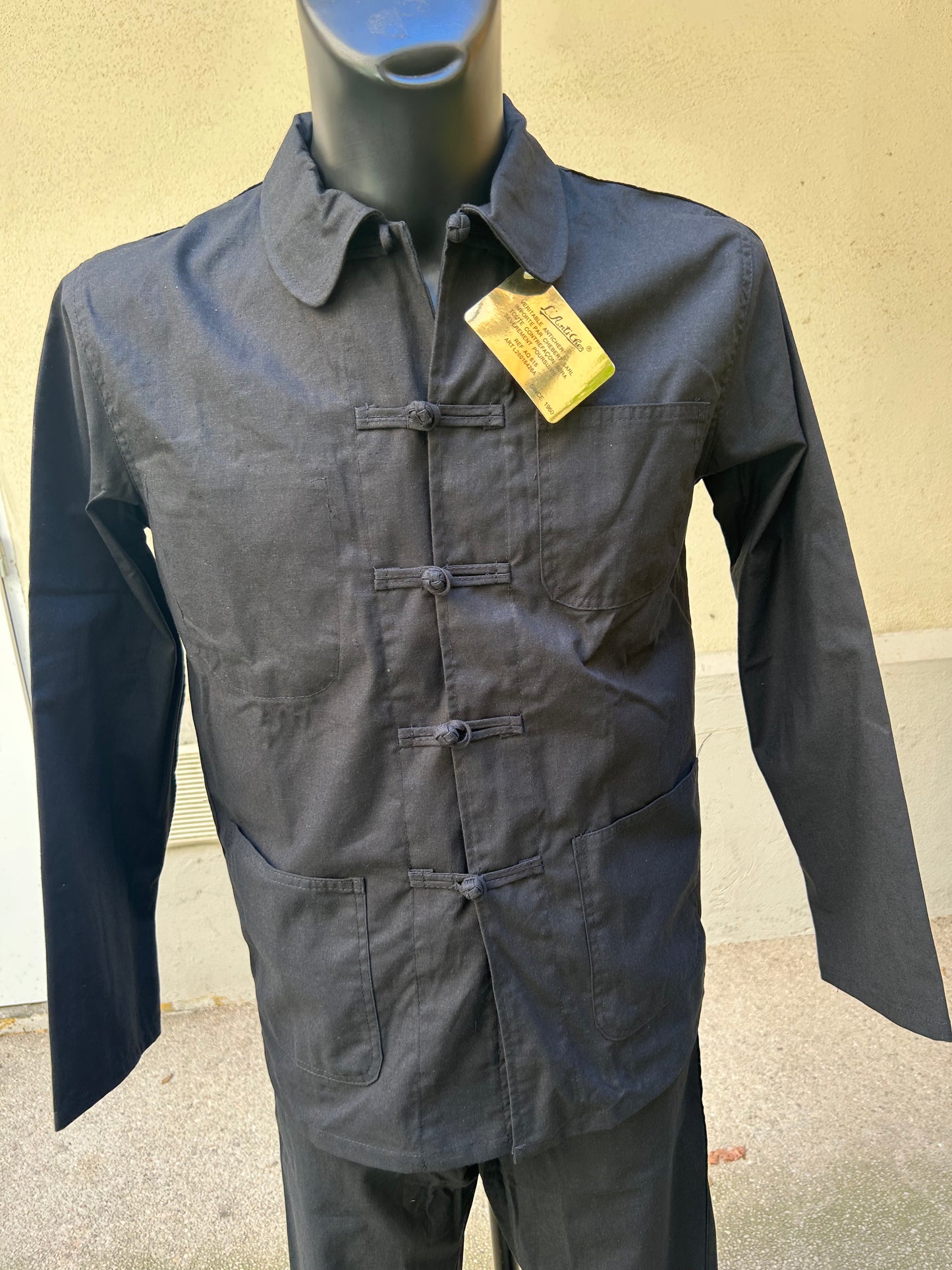 Costume Bleu de Chine Noir – Veste Traditionnelle Unisexe | Anticher Filou Shanghai | Toutes Tailles Disponibles