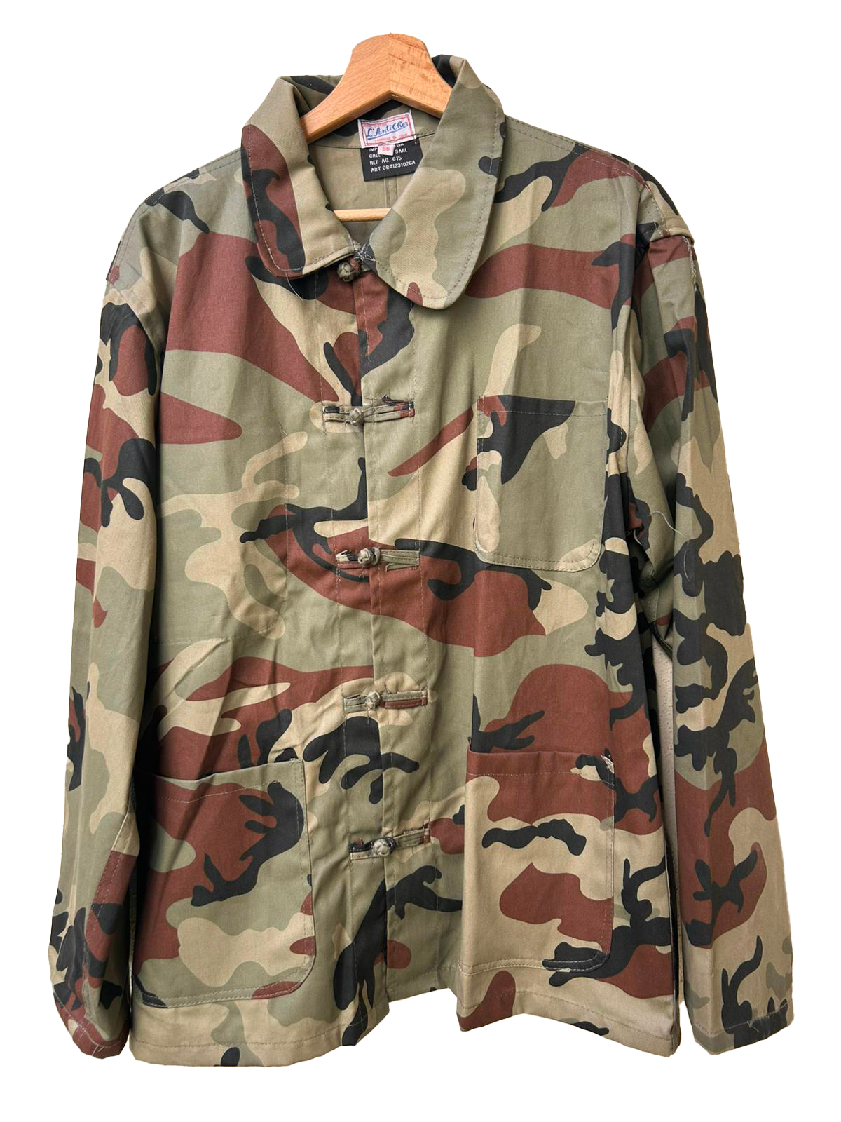 Costume Bleu de Chine Camouflage – Veste Traditionnelle Unisexe | Anticher Filou Shanghai | Toutes Tailles Disponibles