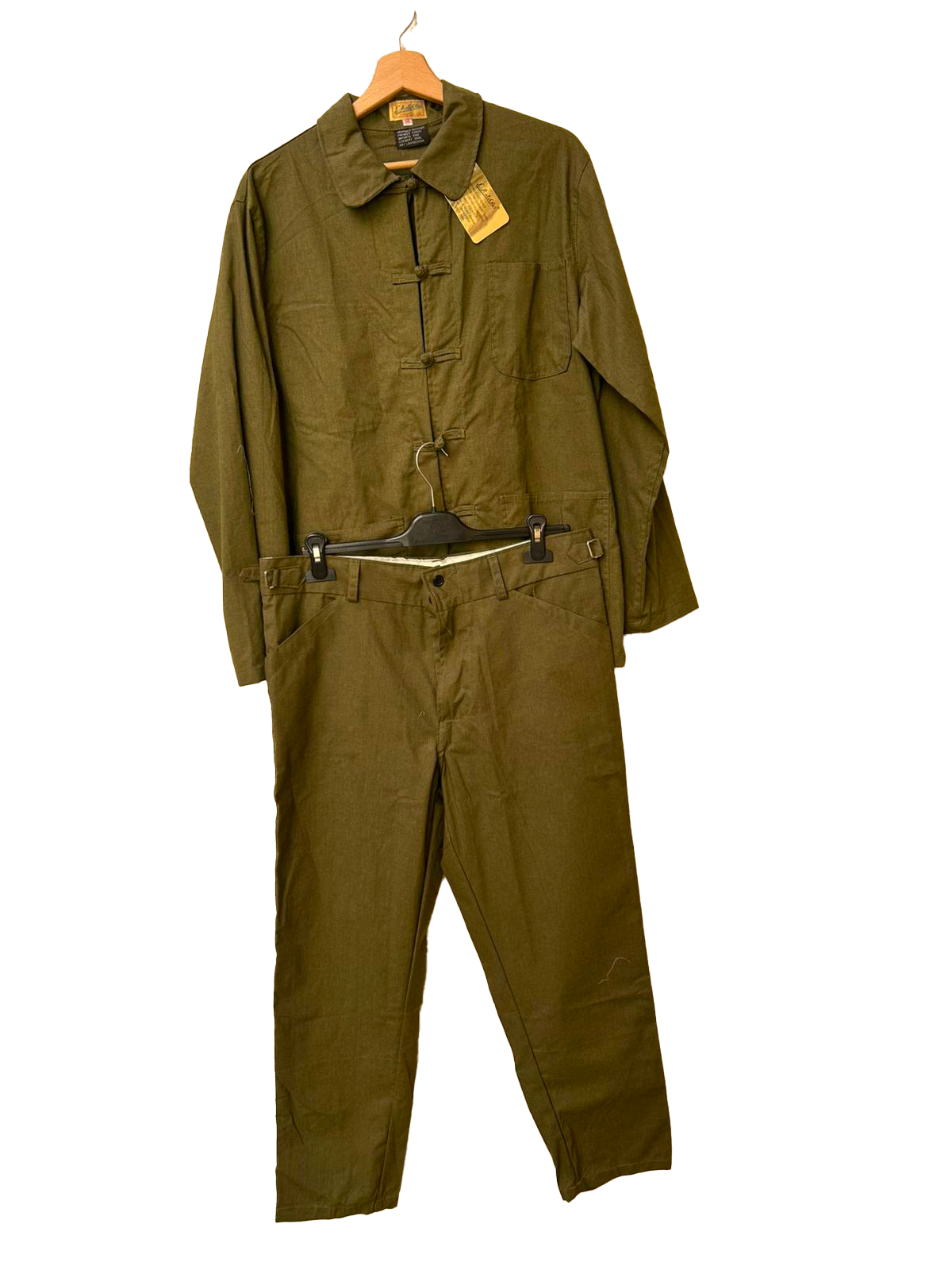 Costume Bleu de Chine Vert Olive – Veste Traditionnelle Unisexe | Anticher Filou Shanghai | Toutes Tailles Disponibles